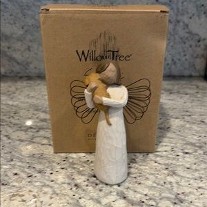Willow Tree Angel with Tan Dog Figurine